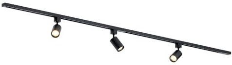Focus III - 1-Fase Railverlichting - GU10 – 200cm – I-vorm - 3 spots - Railsysteem– Zwart