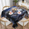 DMORJ Tischdecke mit Weihnachtsdorf-Aufdruck, rund, 152,4 x 152,4 cm, perfekt für Buffet-Tische, Partys