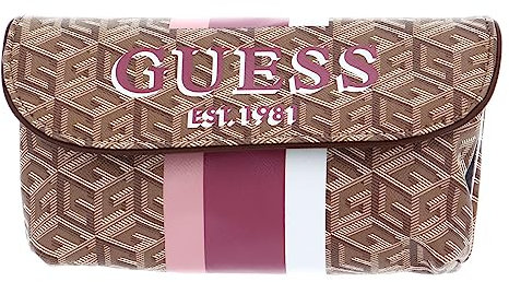 GUESS Wilder Cosmetic Bag Taupe Logo