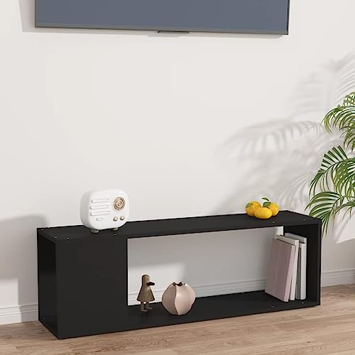Entertainment Center Stand Unit Home Entertainment Center im Wohnzimmer Schlafzimmer TV-Schrank Schwarz 100x24x32 cm Holzwerkstoff Geeignet für Wohnzimmer Schlafzimmer