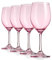 Lefonte Stemmed Wine Glasses - Crystal Drinking Cups for Red Wine, Dishwasher Safe, Blush, 12oz, Set of 4