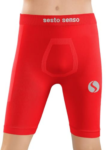 sesto senso Unterziehhose Kinder Jungen Radlerhose Radhose Kurz Unter Shorts Sport Eng 2XS/XS Rot Red