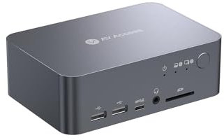 AV Access Docking Station KVM Switch Monitor Dual para Laptop&Desktop, Carga Tipo-C 60W para Laptop,Ethernet,EDID,con HDMI & DisplayPort, USB-C MST Dual 4K @60Hz,1080P@240Hz,2K@144Hz,USB 3.0,Aluminio