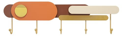 Kleiderhaken, Garderoben-Wandhalterung, Moderne Wandhaken, Metall-Garderobe Mit 5 Haken Zum Aufhängen, Hängegarderobe Im Eingangsbereich, Zum Aufhängen Von Mantel, Jacke, Kleidung, Hut ( Color : Orang