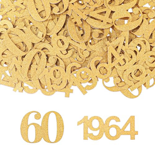 GoldRock Konfetti 60 Geburtstag Deko Groß 3,5-4,9cm,100 Stk Tischdeko Gold Deko 60. Geburtstag Frau,Streudeko 60. Geburtstag Deko,60 Geburtstag Mann Deko 1964,Streudeko zum 60 Jubiläum,60er Dekoration