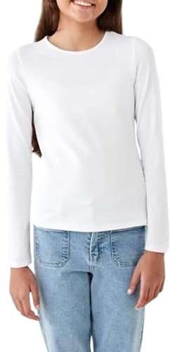 Women's Long Sleeve Round Neck T-Shirt Top – Lightweight Viscose Material – Comfortable Regular Fit – Casual Everyday Style – Soft Breathable Fabric – All Seasons - (White, XL)