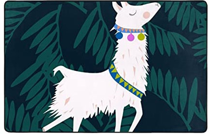 Alpaka-Lama-Teppich, bedruckt, 150 x 100 cm, Flanell, rutschfest, weich, langlebig und vielseitig