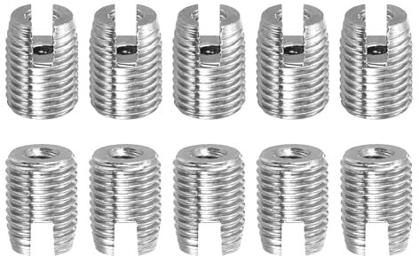 QUARKZMAN Selbstschneidende Gewindeeinsätze, 15 Stück Innengewinde M2-0,4 Außengewinde M4,5x6 303 Edelstahl Schlitze Gewinde Reparatur Einsätze Muttern