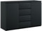 roe furniture Kommode mit 4 Schubladen & 2 Schränke - Modern Schubladenschrank - Komodenschrank - Schubladenkommode 140 cm Breit - Schwarze Matte