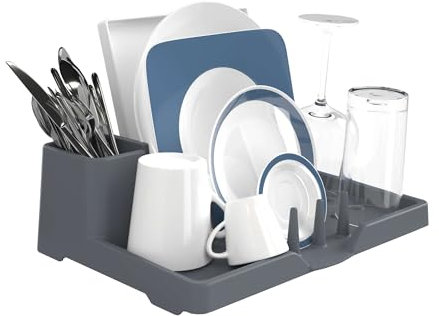 Sundis Fakir, escurridor de Platos de plástico Reciclado Gris, con Bandeja de Flujo integrada