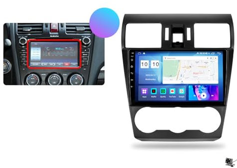 ottspu Rádio De Carro Sem Fios Car-Play E Android Auto, 9'' IPS Touchscreen para Subaru Forester 2012-2015 Recetor De Rádio De Carro Com Câmara De Visão Traseira, Rádio FM, Bluetooth, USB,B,M800S