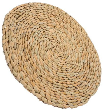 OFFSCH Runder Yogakissen-sitzpolster Aus Naturstroh Traditionelles Bodenkissen Für Meditation Und Yoga Elegantes Dekokissen Für Zuhause Und Garten Langlebig Und Komfortabel