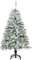 HOMCOM Künstlicher Weihnachtsbaum, 120 cm Kunstkiefer mit Kunstschnee, mit 200 Astspitzen faltbar Standfuß, für Weihnachtsfest, Indoor, Grün+Weiß