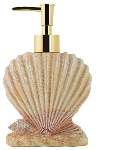 Bouteilles De Lotion Vides De 300ml, Distributeur De Savon en Forme De Coquille À Pression Manuelle, Flacons Vides À Pompe À Rechargeable Distributeur pour Salle De Bains Et Cuisine Gel Douche