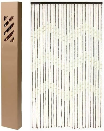 Bamboo Wooden Beaded Door Curtain Hanging String Fly Insect Screen Blind Room Divider for Doors Doorways Window Home Decoration Panel