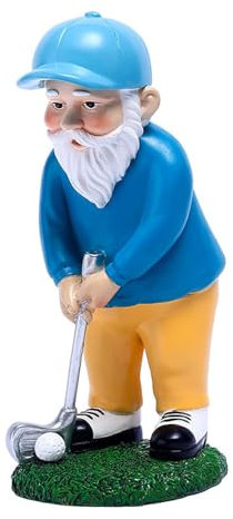 figurine en résine – Statue de nain de jardin golfeur, décorations extérieures for cour, patio, pelouse, porche, ornement, cadeau de jardin, décoration de bureau, sculpture naine for bibliothèque, jar