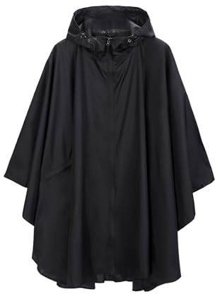 pvucpot Poncho de Pluie Imperméable Multifonctionnel 3 en 1, Léger Cape de pluie pour vélo avec capuche Femme, Réutilisable Poncho de Pluie avec Poche pour Camping Randonnée Pêche