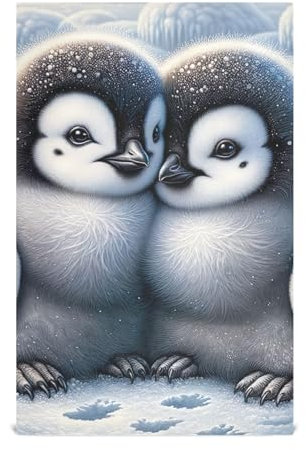 ODAWA Geschirrtücher mit Pinguin-Küken, Küchentücher, Geschirrtuch für Haushaltsreinigung (45,7 x 71,1 cm, 6 Stück)