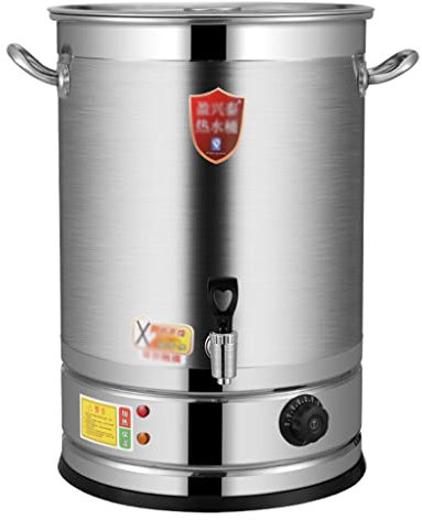LXWKAI Kommerzielle Milchtee-Urne, elektrischer Edelstahl-Warmwasser-Urne-Isoliereimer mit Wasserhahn, Caterern für Getränke-Café-Kantine, 68 l