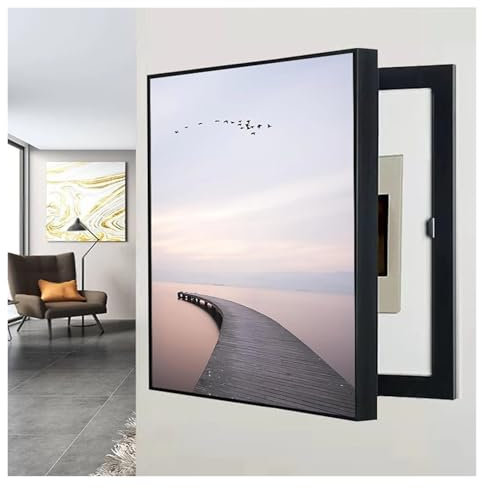 Qulamrdk Innen-Stromzählerabdeckung Moderne Dekorative StromzäHlerabdeckung KreativitäT Elektrischer Verteilerkasten Dekorativer Kasten Stromzähler-Abdeckung(E,30x40cm)