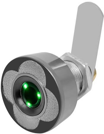Xigner Fingerabdruck Schloss - 18mm Elektronisches Schubladenschloss mit USB-Aufladung | Briefkastenschloss mit 6-8 Monaten Standby-Zeit für Spind und Möbel (5-12mm) (Schwarz)