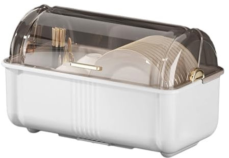 AOYUDJ Escurridor de platos de gran capacidad, práctico soporte de secado de platos blanco para mantener una encimera de cocina