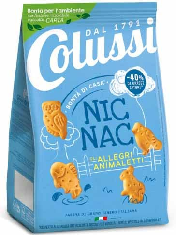 Nic Nac Biscotti Secchi a Forma di Allegri Animaletti per colussi 650g