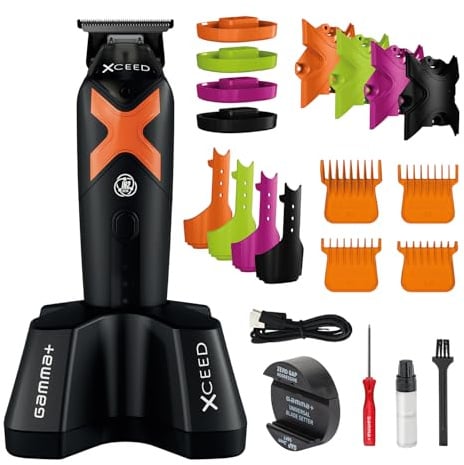 Herrentrimmer Professioneller GAMMA+ XCEED Trimmer | Vector IN2-Motor mit Dynamischer Drehmomentsteuerung | 180 Min Autonomie |0-Gap-Klinge | Aluminium-Rückseite