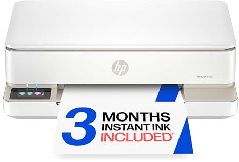 HP Envy 6155 Wireless All-in-One Color Inkjet Printer, Portobello, Print, scan, Copy, Duplex Printing Best-for-Home, 3 Month Trial of Instant Ink Included, AI-Capable (C2WR7A)