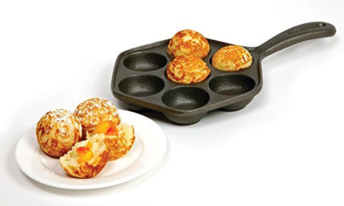 Norpro Cast Iron Danish Aebleskiver Pan - Pancake Puffs - 11.5 Inches (2-Pack)