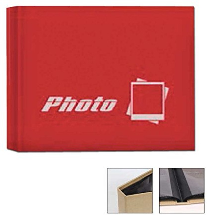 ZEP is5340r Fotoalbum mit 40 Hüllen Papier laminiert rot 5,3 x 8,5 cm
