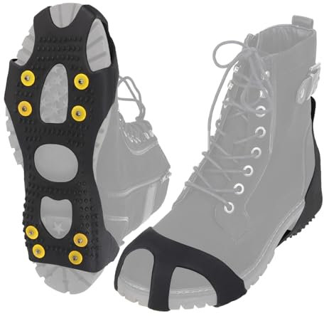 ALPIDEX Ramponi Ghiaccio Spikes Sostituzione Ghiaccio Artigli Scarpa Neve Ice Grips Ramponi Antiscivolo Missure 35-47, Taglia:XL