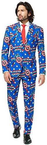 Opposuits Official Marvel Comics Hero Suits - Infinity War Avengers Costume Comes with Pants, Jacket and Tie, Captain