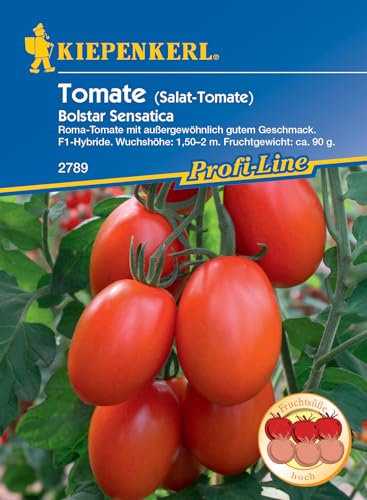 Kiepenkerl Saatgut, TomateBolstar Sensatica, Inhalt 6 Korn, Pflaumentomate, Fruchtgewicht ca. 90 gr, hohen Ertrag, ideal für den biologischen Anbau