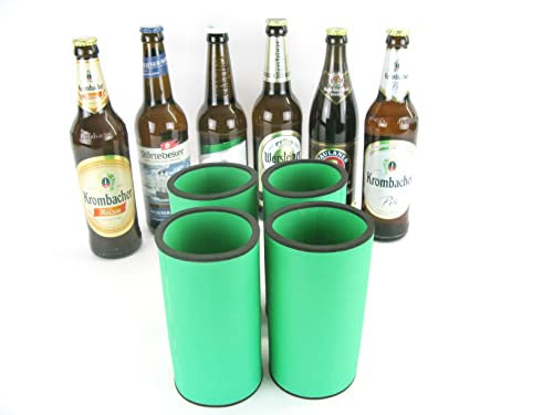 asiahouse24 - Set di 4 refrigeratori per bevande da 0,5 l, in neoprene, adatti a tutte le bottiglie di birra standard da 0,5 l, in neoprene spesso 5-6 mm