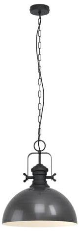 EGLO Pendelleuchte Combwich, 1 flammige Hängelampe Industrial, Vintage, Retro, Hängeleuchte aus Stahl in Schwarz, Creme, Esstischlampe, Wohnzimmerlampe hängend mit E27 Fassung, Ø 40 cm