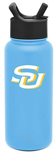 Simple Modern Officially Licensed Collegiate Southern Jaguars Water Bottle with Straw Lid | Vacuum Insulated Stainless Steel 32oz Thermos | Summit Collection | Southern University