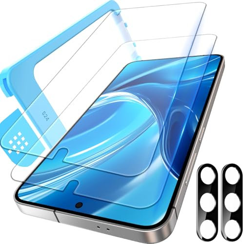 DEINODON Verre Trempé pour Samsung Galaxy S24 Compatible Empreinte Digitale, Installation Automatique Sans Bulles, Dureté 9H+ Vitre Ecran de Protection Anti-Rayures Anti Casse, 2 Pièces