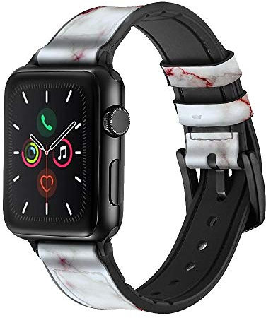 Innovedesire Bloody Marble Cinturino in Pelle e Silicone Smartwatch per Apple Watch iWatch Taglia 38mm/40mm