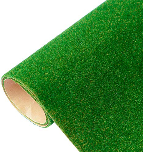 Holmeey Kunstrasenmatte Dekorative Grasmatte Modellbau Wiese Miniatur Gartenbau Grasmatte Dekoration für Indoor Outdoor, 100 x 40 cm
