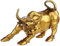 Desktop-Skulptur Stier Statue Gold Bronze Tier Skulptur Kunst Statuette Feng Shui Ornamente Dekoration Zubehör Luck Messing Handwerk Modell Dekoration Zubehör (Color : Gold, Size : 12cm)