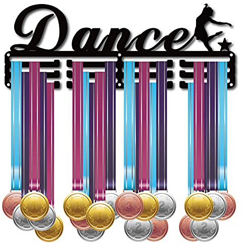 CREATCABIN Dance Tänzerin Medaillen Aufhänger Halter Display Rack Medaillen Display Ständer Wandhalterung Dekor Edelstahl Hängen Für Home Abzeichen Aufbewahrung 3 Sprossen Laufen Über 60 Medaillen