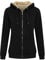 MANLUODANNI Damen Kapuzensweatshirt, Women's Kapuzenjacke Sweatjacke Kapuzenpullover Hoodie mit Zipper Baumwolle Sweatshirtjacke Pullover mit Fleecefutter Schwarz M