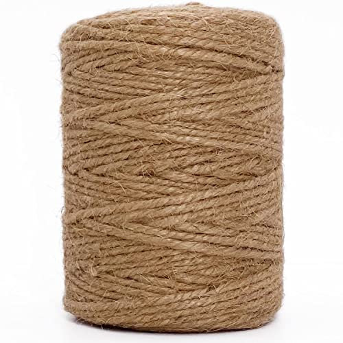Leecogo Ficelle de jute naturelle de 3 mm d'épaisseur et de 100 m de long pour décoration de maison, de plantes, de cadres, d'emballage industriel pour cadeaux, bocaux, décorations de mariage