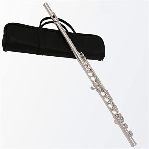 DZDZDZ querflöte Instrument Offenes Loch 16 Key Flöte Professionelle Versilberte Flöte Linkshänder Flöte Einsteigerflöte