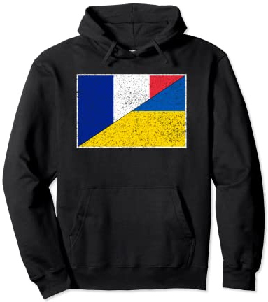 Drapeau de la France et de l'UKRAINE Sweat à Capuche
