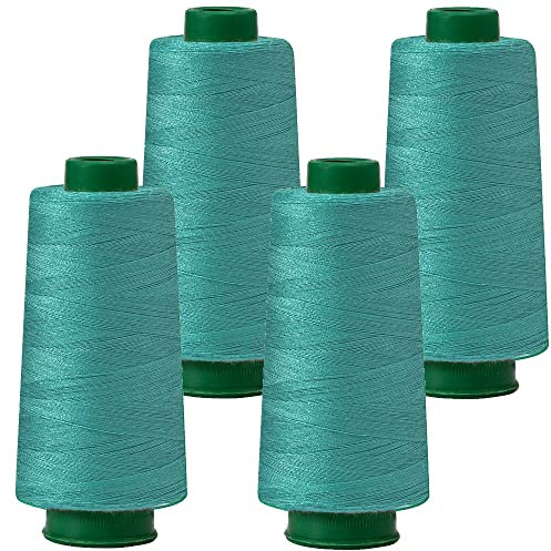 4 Konen Rollen Nähgarn Garn Overlockgarn 2700m 40S/2 100% Polyester - 30 türkis