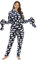 QIYUANT Pyjama Combinaison Femme avec Pieds, Chaud Flanelle Doux Grenouillères a Capuche Onesie Printemps Automne Hiver Halloween Noël Vêtements de Nuit Adulte Une Piece (Ours Bleu Marine, S)