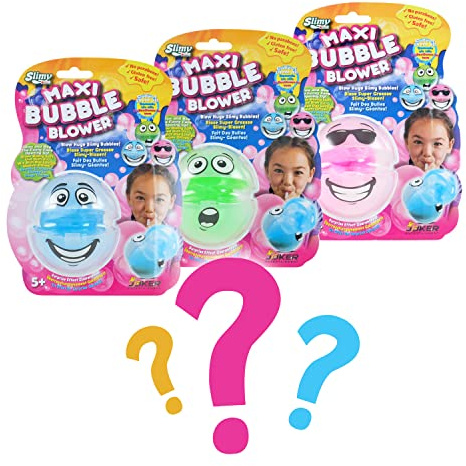 Slimy Maxi Bubble mit Bubble-Blower - für supergroße Schleim-Blasen aus extrem dehnbarem Slime, Spielmasse für Kinder (Spielzeug ab 3 Jahre), Farbe:Überraschung