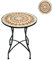 SFAREST 3PCS Bistro Set, Outdoor Mosaic Garden Dining Set with 2 Folding Chairs & Round Table, Patio Vintage Conversation Furniture Set for Balcony Yard Poolside (Glass Table)